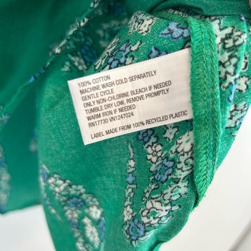 Knox Rose Green Paisley Blouse, L - Picture 4 of 5